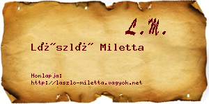László Miletta névjegykártya